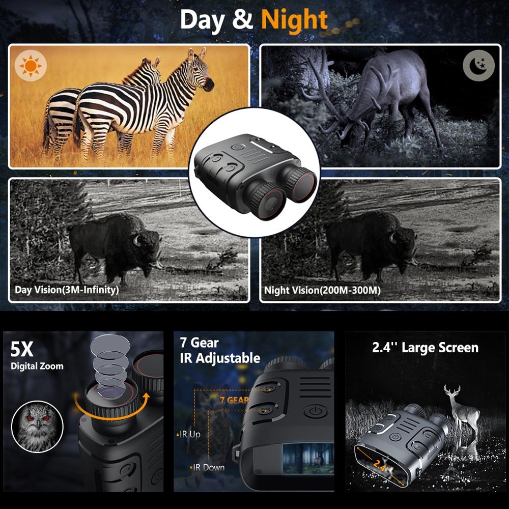 1080P High Definition Binocular With Infrared Night Vision And 5X Zoom Capability
