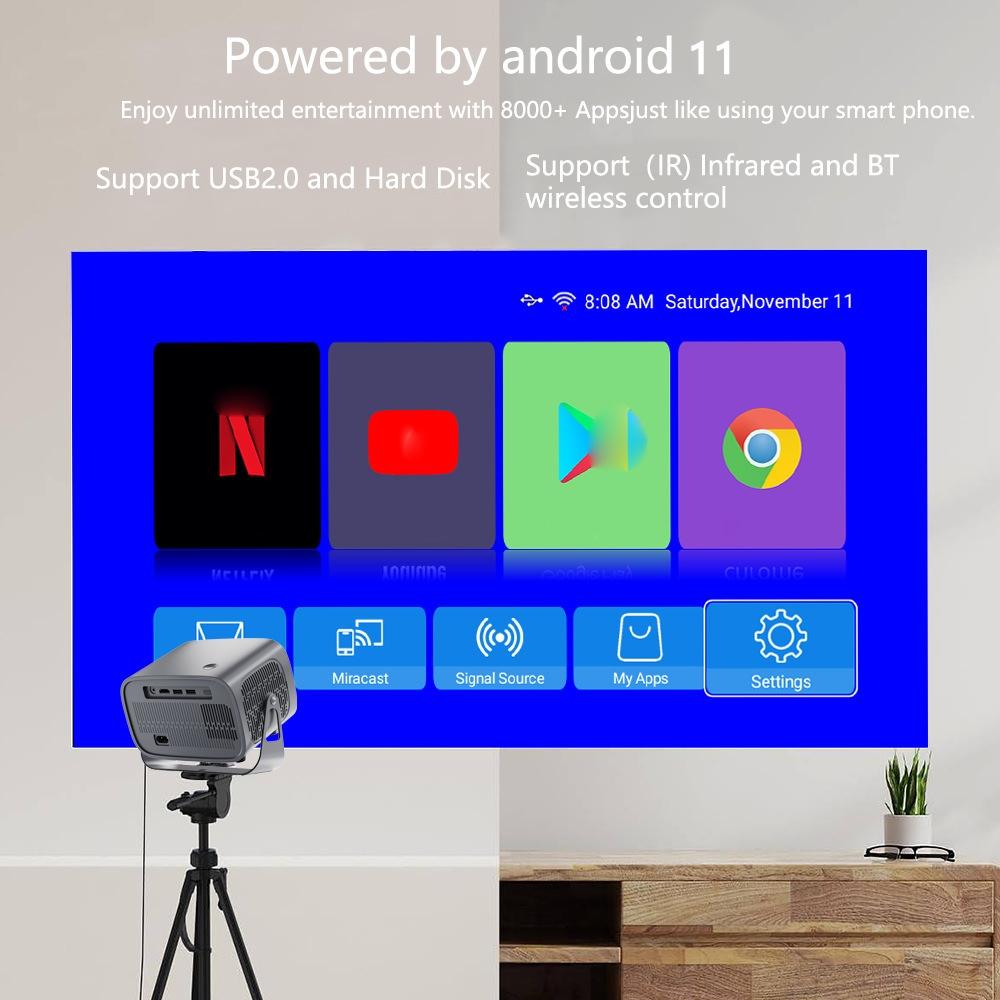 4K Android Smart Projector Compact Versatile