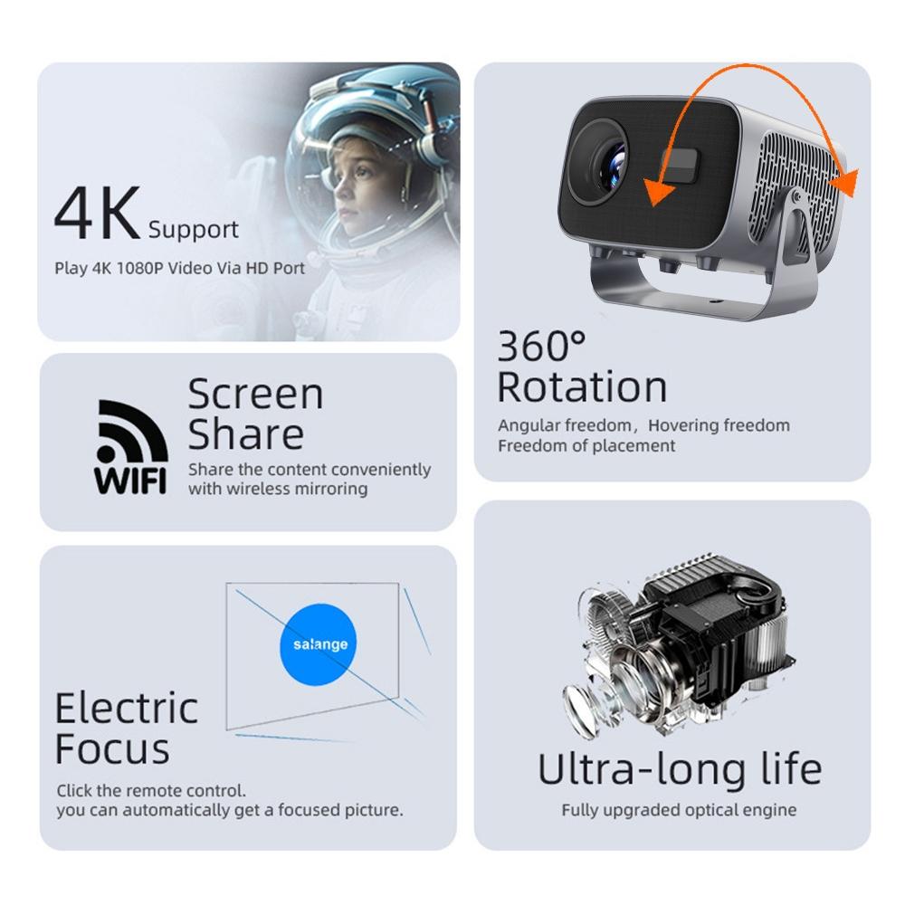 4K Android Smart Projector Compact Versatile