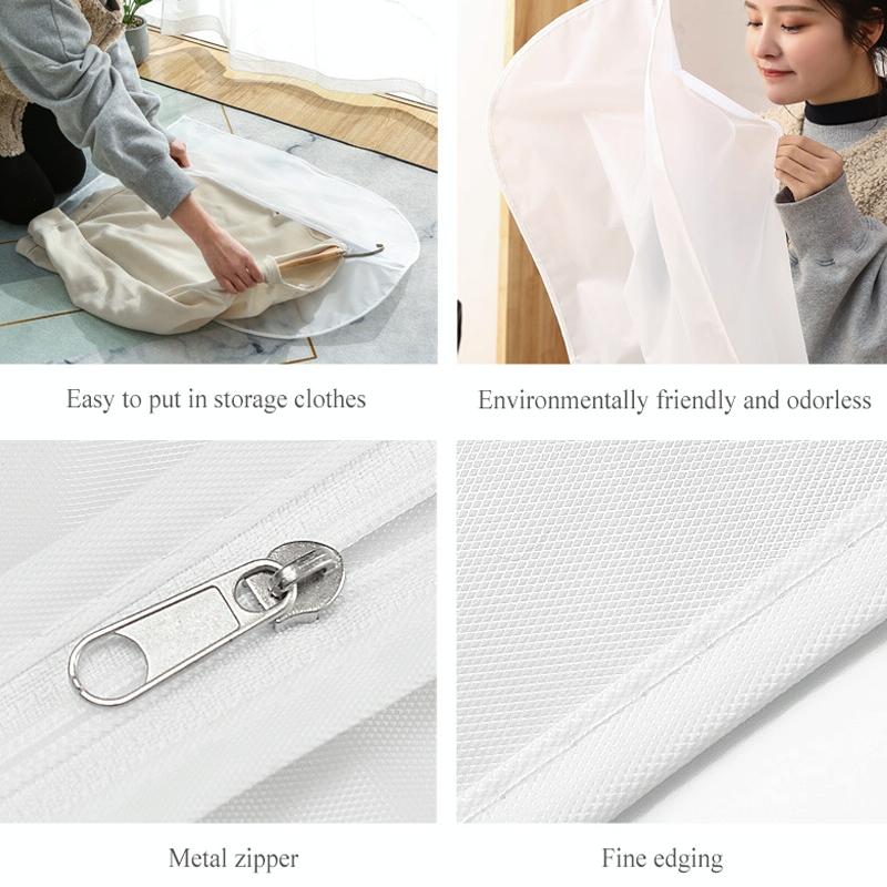 Transparent Hanging Garment Storage Bags With Zipper For Clothing Protection