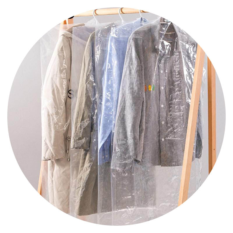 Disposable Transparent Dust Bags Pe Material For Clothes Protection 60 By 130 Centimetre