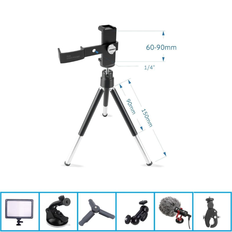 Versatile Aluminium Tripod For Dji Pocket With Multi Functional Applications