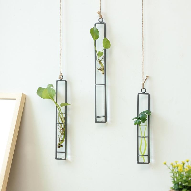 Charming Iron Art Glass Wall Hanging For Home Gardening Small Size