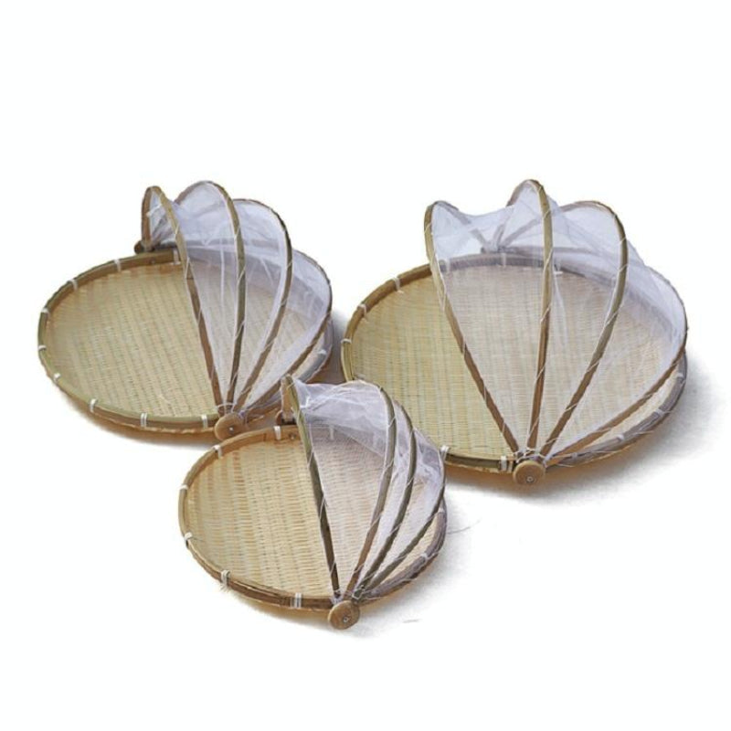 Small Round Bamboo Woven Dustpan Basket For Household Storage Thirty Centimetres
