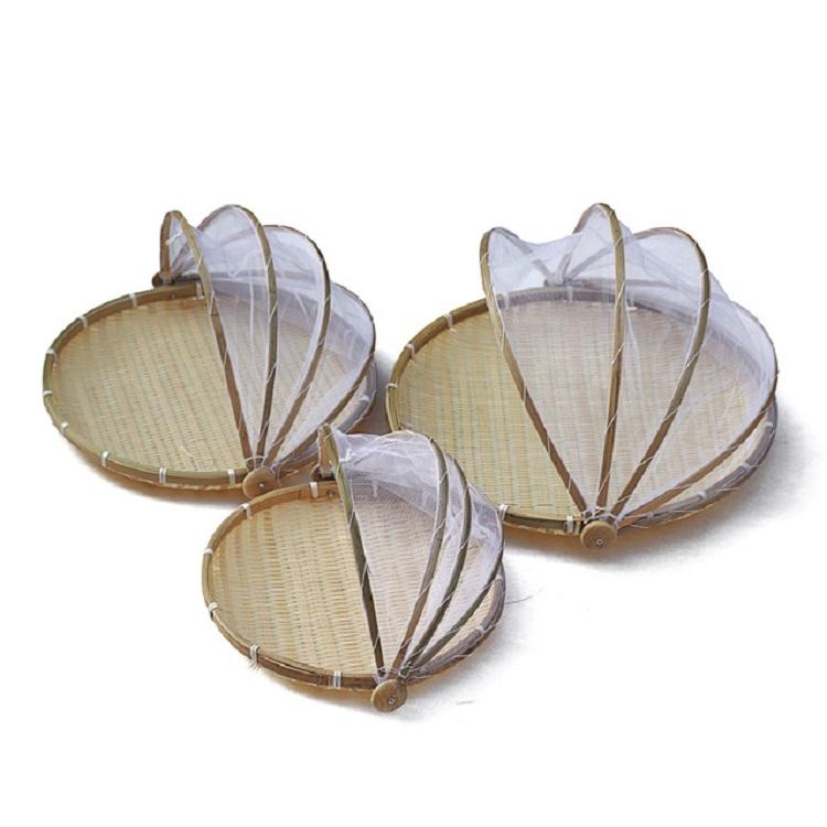 42Cm Round Bamboo Woven Dustpan Basket Household Storage