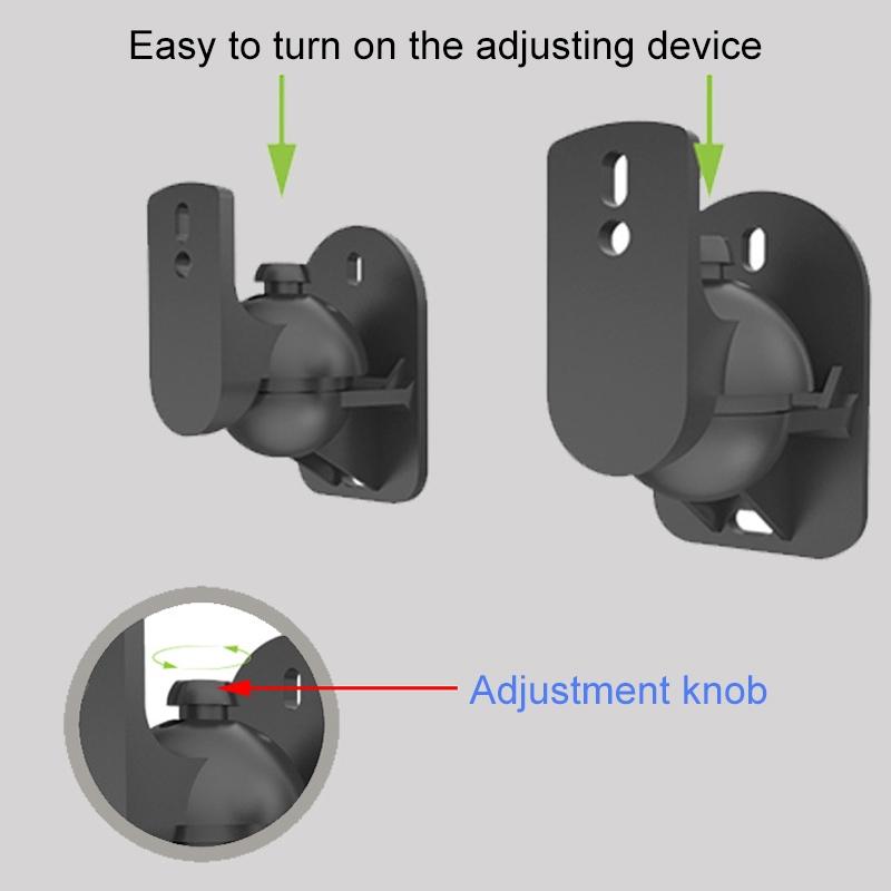 Rotatable 45 Degree Speaker Wall Mount Brackets For Surround Sound Pair