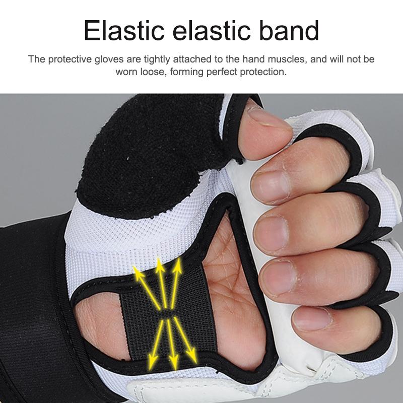 Adults Half Finger Sandbag Training Boxing Gloves In Pu Leather For Martial Arts