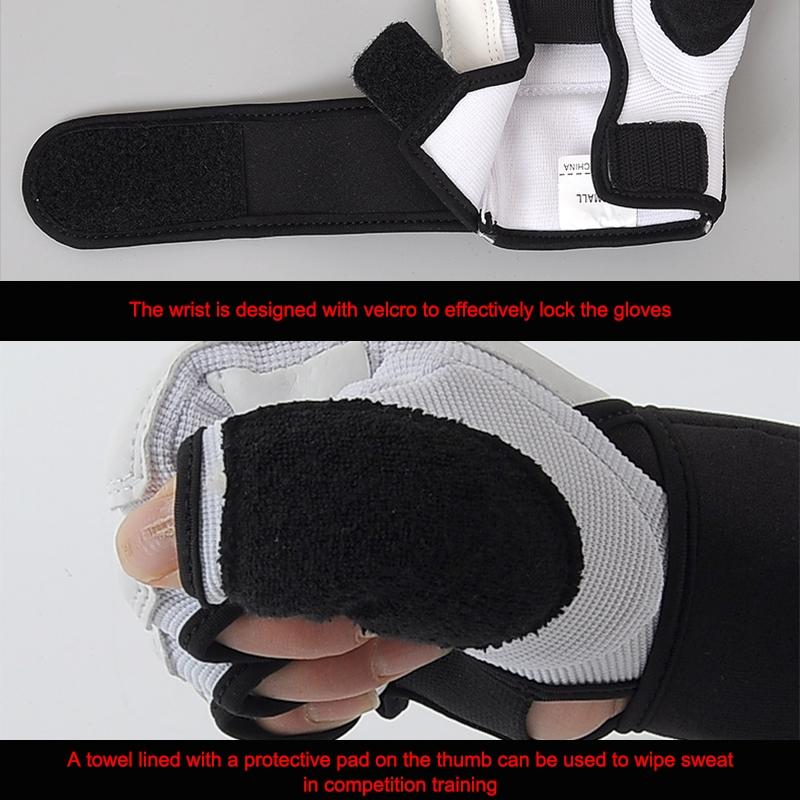 Adults Half Finger Sandbag Training Boxing Gloves In Pu Leather For Martial Arts
