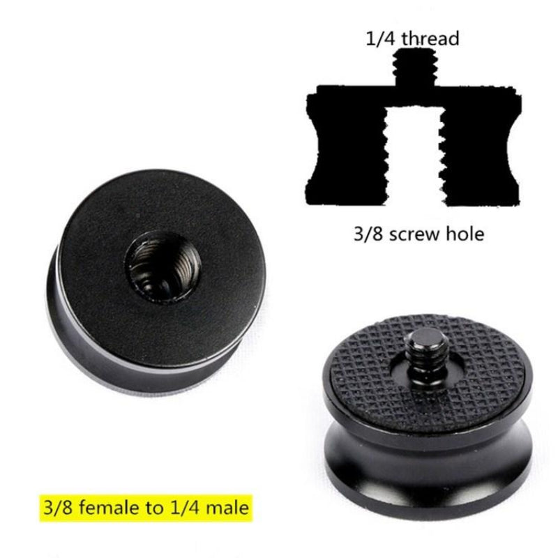 3 Pcs 3/8 Inch Female To 1/4 Male Screw Aluminum Alloy Adapter For Camera Tripods
