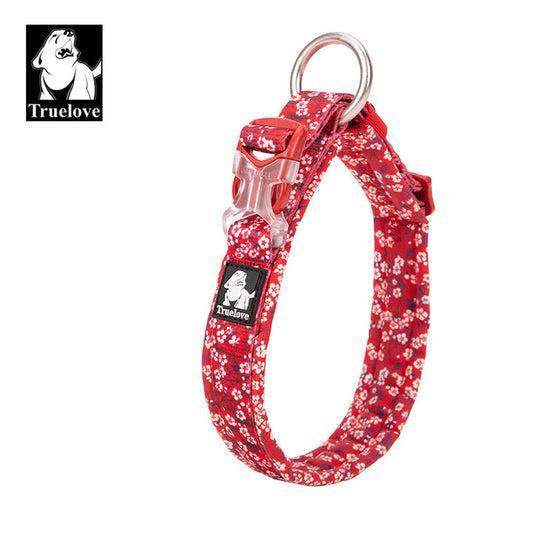 True Love Floral Dog Collar Red Xs