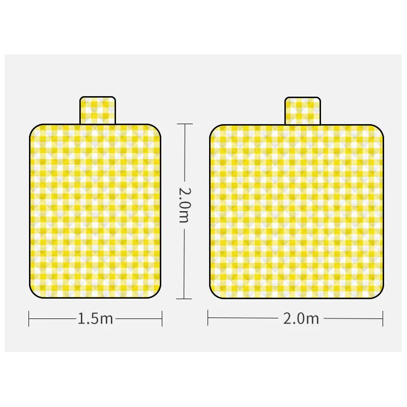 Elosung Thickened Waterproof Picnic Blanket Portable Outdoor Beach Mat For Camping And Hiking 150 X 200Cm Lemon
