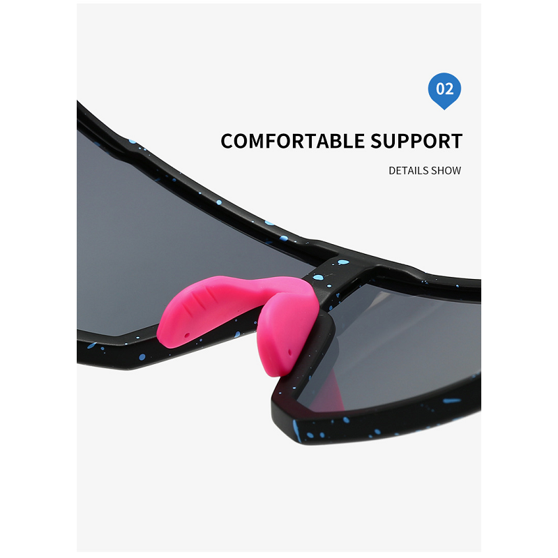 Uv400 Sports Sunglasses With Polarized Tac Lens Black/Silver