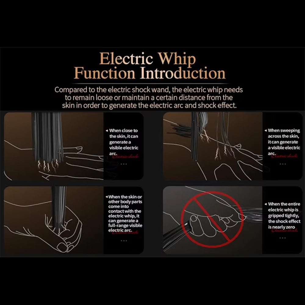 Electric Bdsm Whip 5 Level Stimulation Flogger Visual Lightning Sm Tool For Couples Bondage Role Play Estim Sex Toy