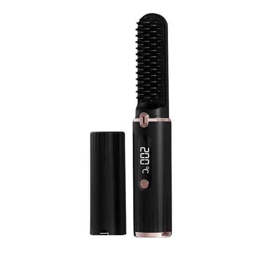Elosung Cordless Hair Straightener Brush With Adjustable Temperature Black
