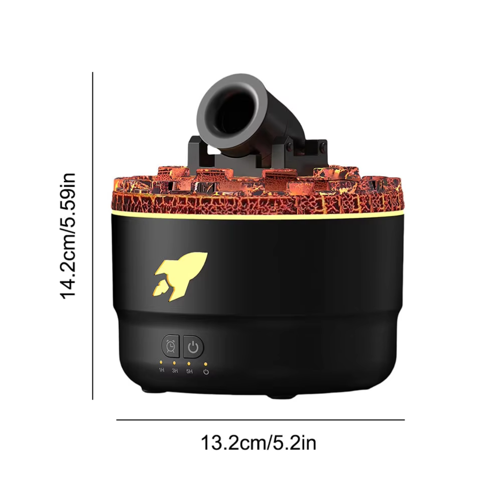 Elosung Black Creative Cannon Shaped Aromatherapy Diffuser With Colorful Led Lights 280Ml Ultrasonic Humidifier Dual Mis