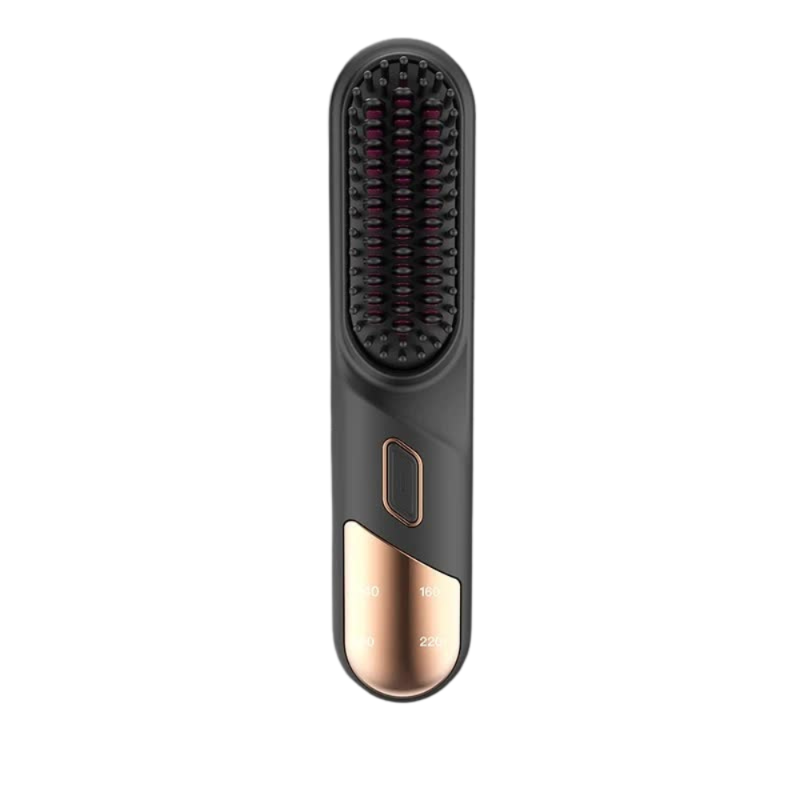 Elosung Black 2 In 1 Rechargeable Hair Straightener And Curler Portable Styling Comb Dual Function Flat Iron Curling Wan