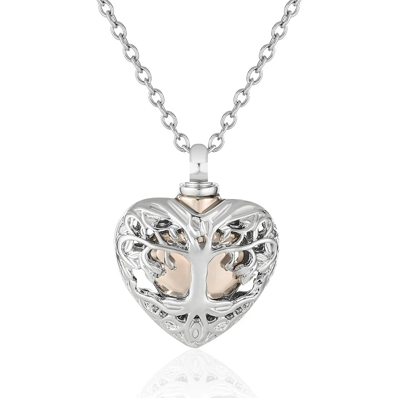 Veile Studios Urn Cremation Tree Of Life Cage Locket Ash Holder Keepsake Necklace Pendant