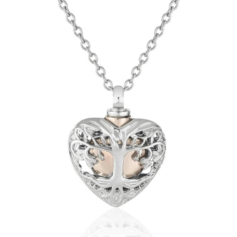Veile Studios Urn Cremation Tree Of Life Cage Locket Ash Holder Keepsake Necklace Pendant