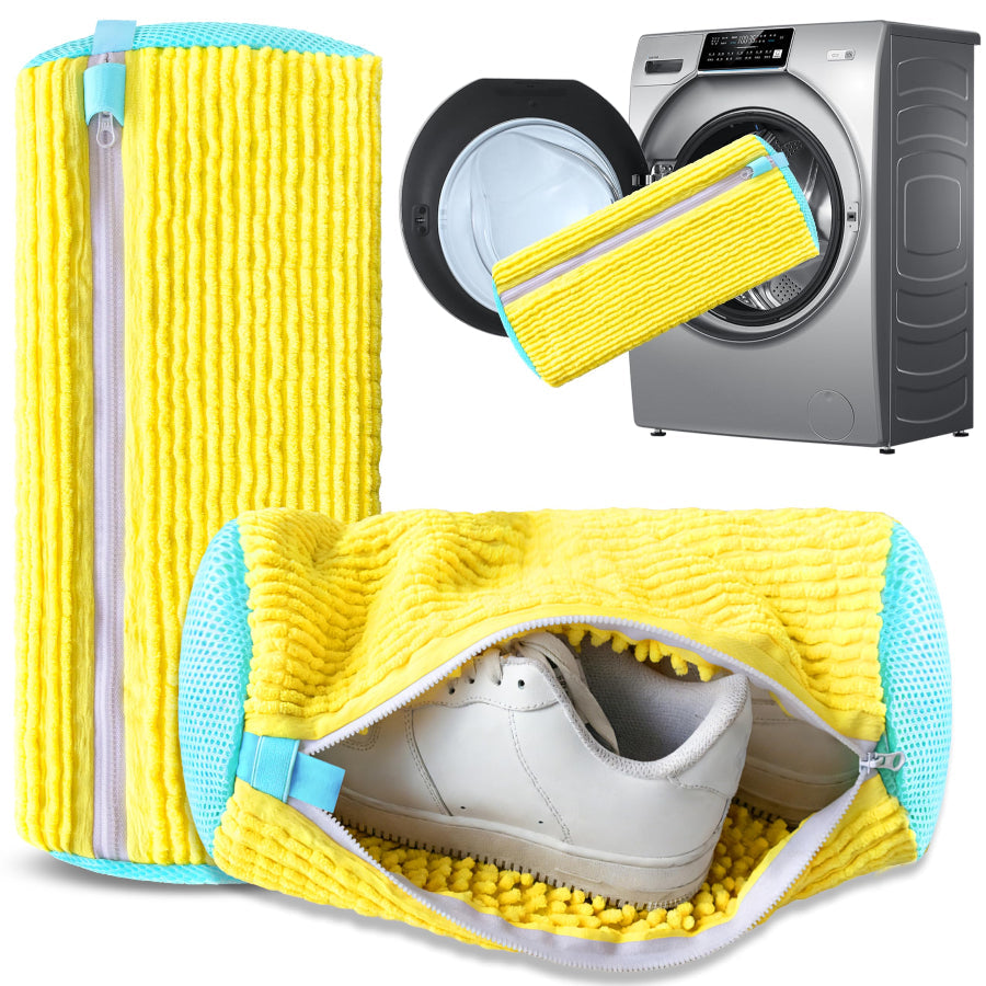 2-Pack Reusable Shoe Washing Machine Bag White Protective Laundry For All Shoes Anti-Deformation & Deep Clean With Zippe