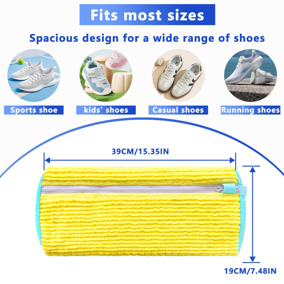 2-Pack Reusable Shoe Washing Machine Bag White Protective Laundry For All Shoes Anti-Deformation & Deep Clean With Zippe