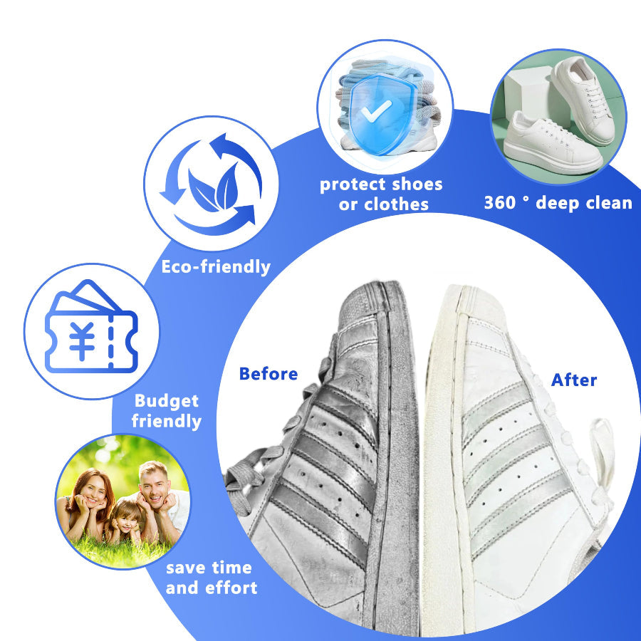 2-Pack Reusable Shoe Washing Machine Bag White Protective Laundry For All Shoes Anti-Deformation & Deep Clean With Zippe