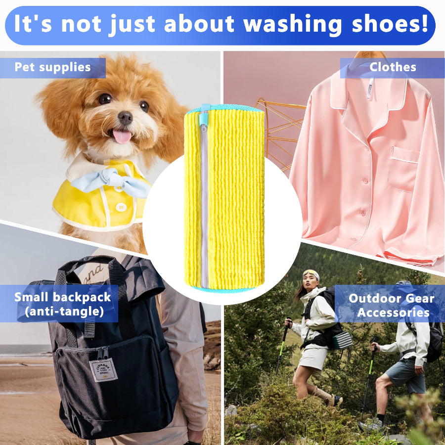 2-Pack Reusable Shoe Washing Machine Bag White Protective Laundry For All Shoes Anti-Deformation & Deep Clean With Zippe