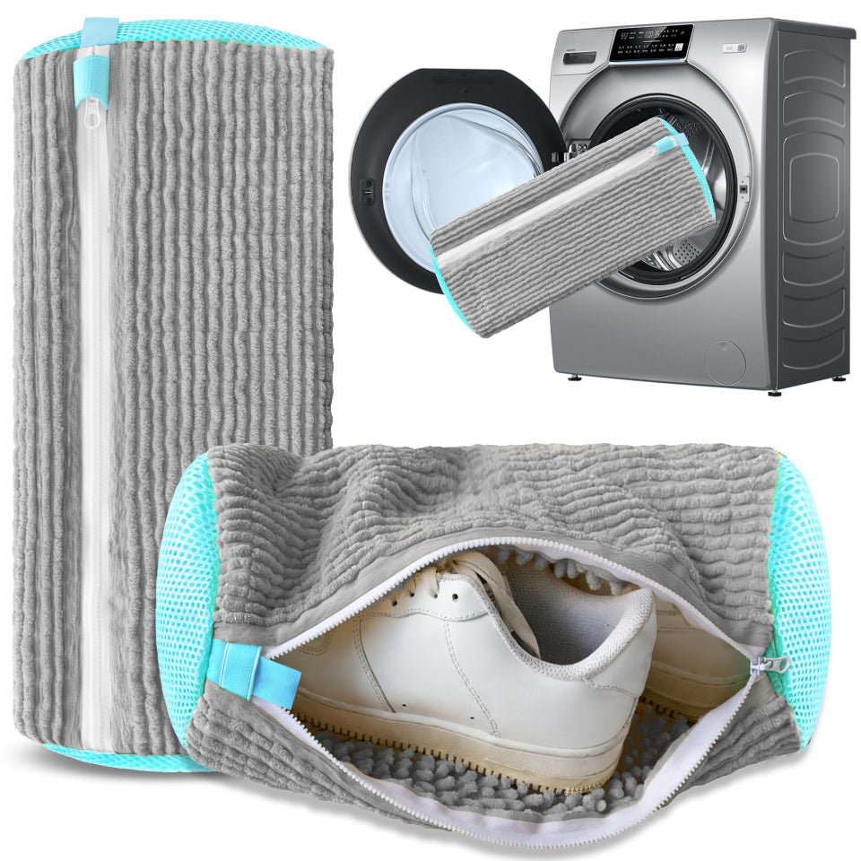 2-Pack Reusable Shoe Washing Machine Bag White Protective Laundry For All Shoes Anti-Deformation & Deep Clean With Zippe