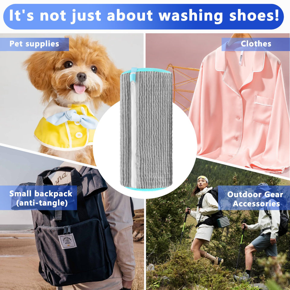 2-Pack Reusable Shoe Washing Machine Bag White Protective Laundry For All Shoes Anti-Deformation & Deep Clean With Zippe