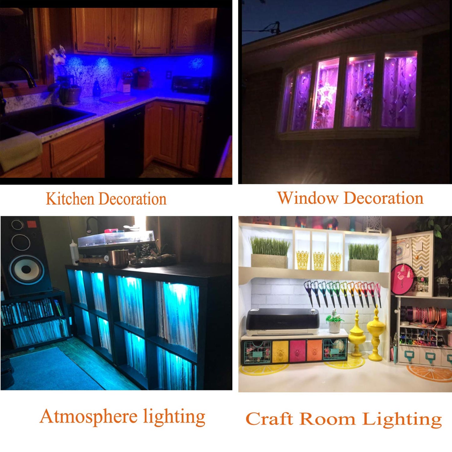 Rgb Color Changing Led Under Cabinet Lighting Kit 4 Packs