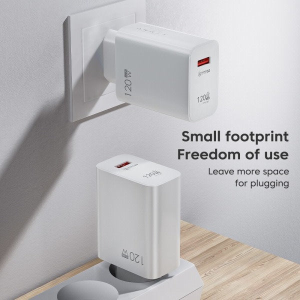 120W Usb C Fast Charger Huawei Samsung Xiaomi Compatible With Qc3.0 Type Cable 10A Eu White
