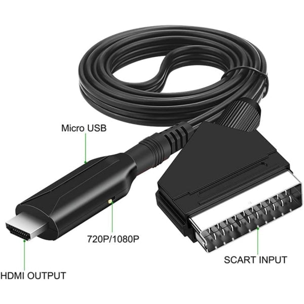 Scart To Hdmi Converter All-In-One Adapter 1080P