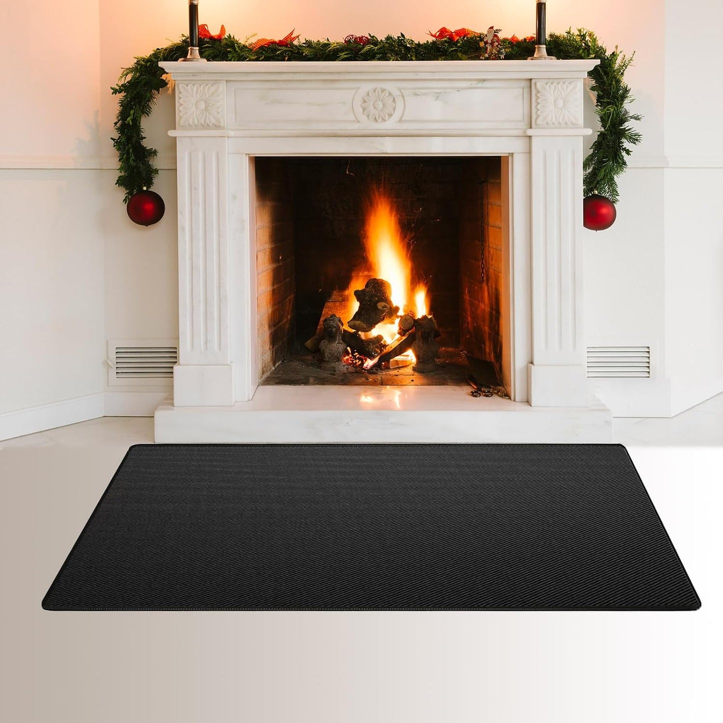Fireproof Fireplace Hearth Mat Rug Resistant Rectangular Pit Heated Floor For Outdoor Grills Pits Smokers Woodstoves 42"