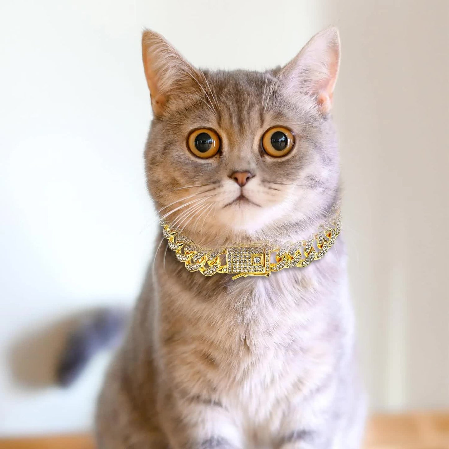 Chain Collar For Dog Diamond Cuban Link 13Mm Wide Pet Style Metal Cat Crystal Jewelry Accessories Small Medium Large Dog