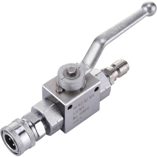 Tool Daily Pressure Washer Ball Valve Kit 3/8" Quick Connect For Hose 4500 Psi
