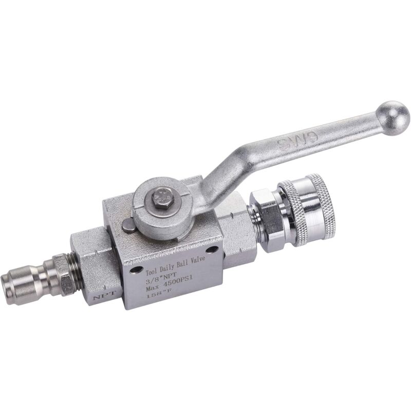 Tool Daily Pressure Washer Ball Valve Kit 3/8" Quick Connect For Hose 4500 Psi