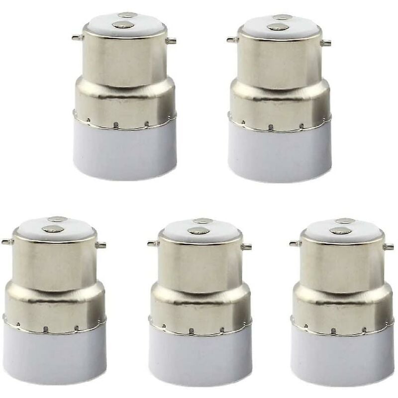 5 Pack B22 To E14 Light Bulb Socket Converter Adapter Standard Lamp Holder