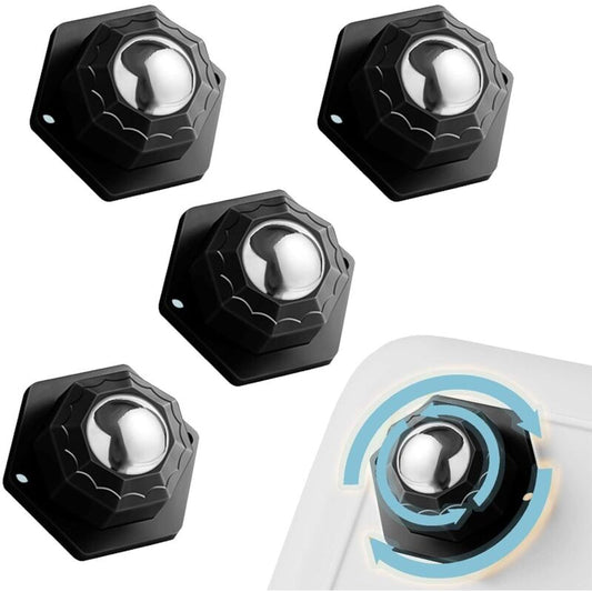 4 Pcs Small Furniture Casters Black 200Kg Flat 360 Rotating Mobile Pulley