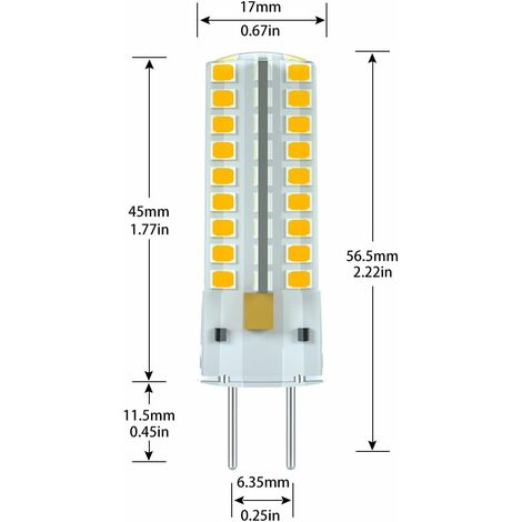 G6.35 Led Bulb 12V 7W 50W Equivalent Warm White 3000K 360 Degree Beam Angle For Cabinet Lighting Non Dimmable Pack