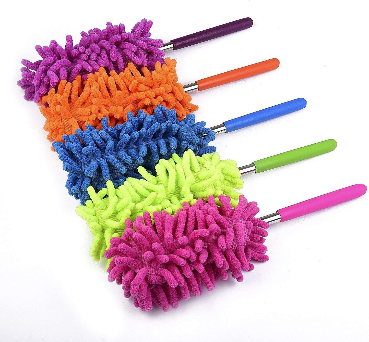 Washable Dusters For Cleaning Phoenixes Feather Extendable Dusting Wand 11Inches 30 Wet Or Dry Use (5 Pcs)