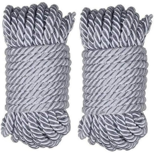 Soft And Silky Strong Braided Twisted Rope 32 Feet 8Mm (1/3") Diameter 10 Meters Multi Purpose Hemp Shiny