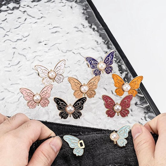 8 Pack Butterfly Waistband Adjuster Clips Jeans Button Tighteners No Sewing