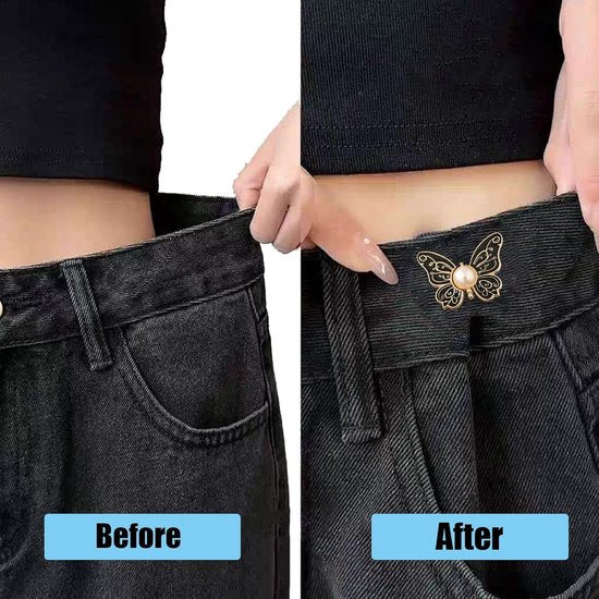 8 Pack Butterfly Waistband Adjuster Clips Jeans Button Tighteners No Sewing