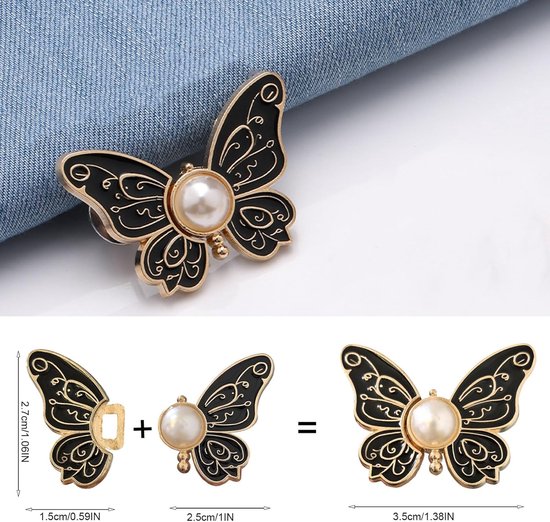 8 Pack Butterfly Waistband Adjuster Clips Jeans Button Tighteners No Sewing