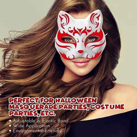 10 Paintable Cat Masks Diy Animal Costume White Half Used For Masquerade Halloween Cosplay Kids Party Supplies
