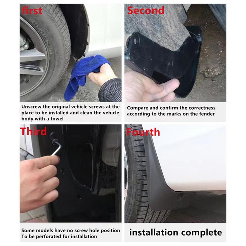 For Audi A3 Hatchback Sport 2017 2020 4Pcs / Set Car Auto Soft Plastic Splash Flaps Fender Guard