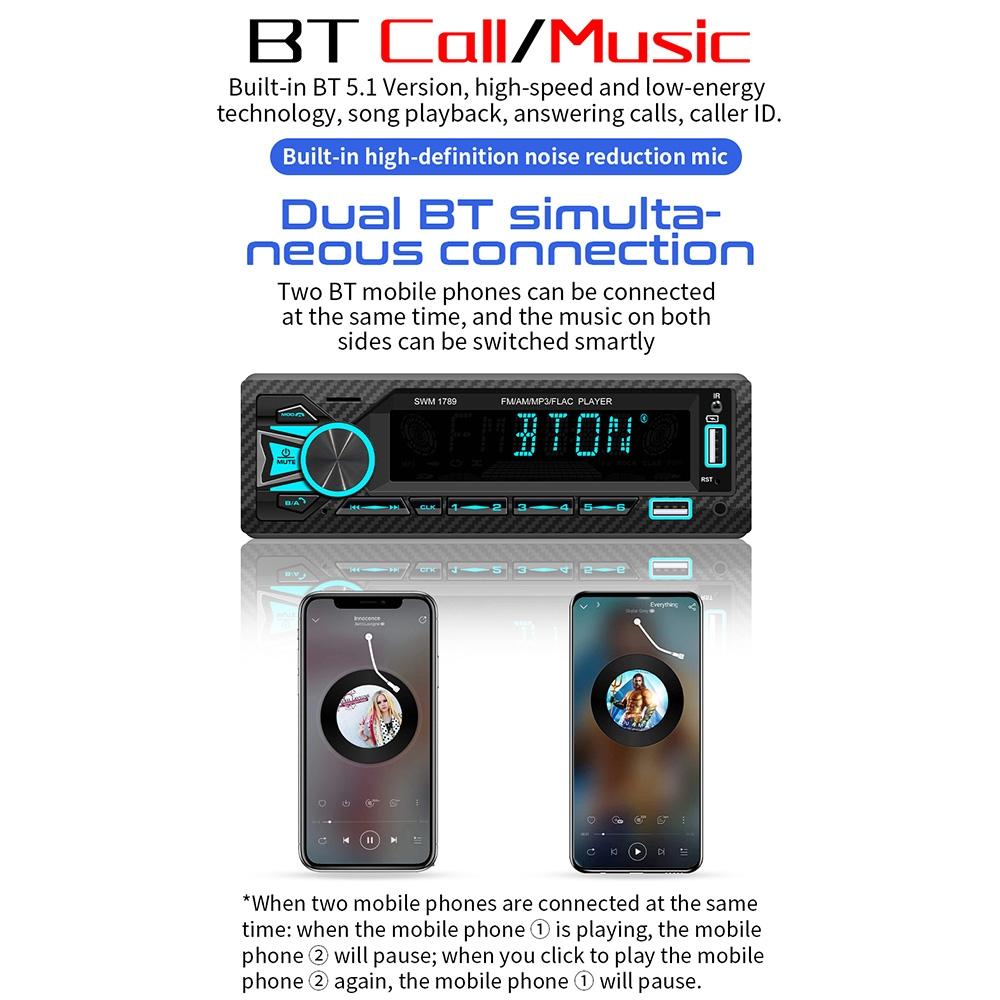 Bluetooth Car Radio Receiver With Remote Control Mp3 Player 5.1
