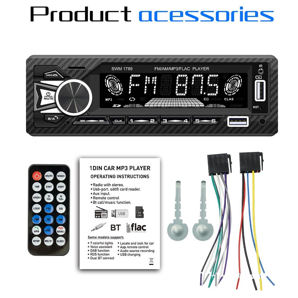 Bluetooth Car Radio Receiver With Remote Control Mp3 Player 5.1