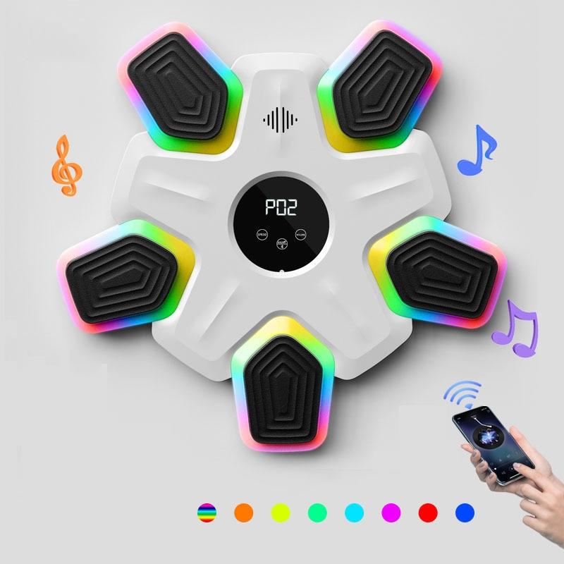 Bluetooth Music Boxing Machine 4 Modes 9 Speeds Colourful Lights Only White