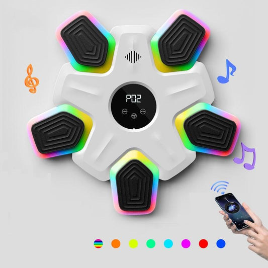 Bluetooth Music Boxing Machine 4 Modes 9 Speeds Colourful Lights Only White