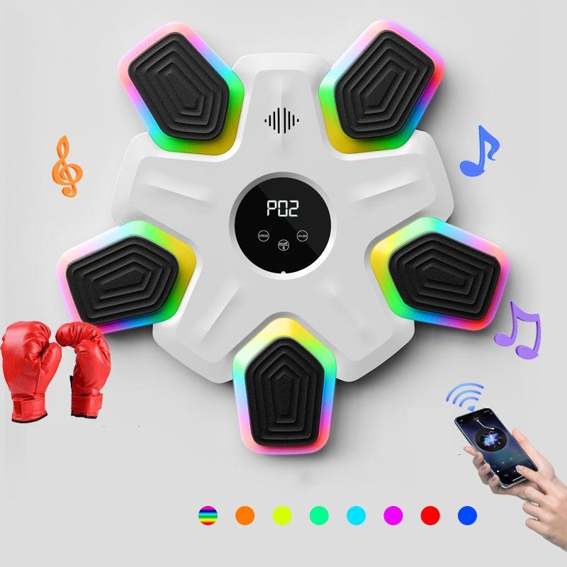 Bluetooth Music Boxing Machine 4 Modes 9 Speeds Colourful Lights Only White